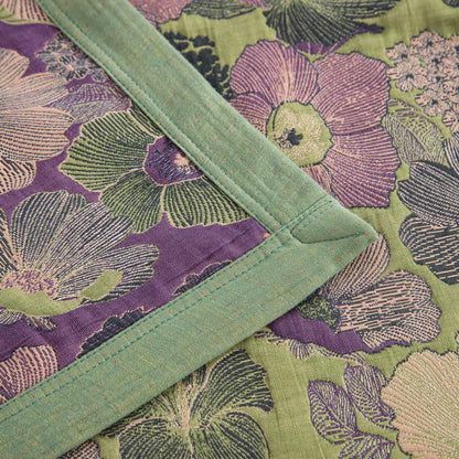 Trapunta reversibile in garza di cotone con motivo floreale Blossom