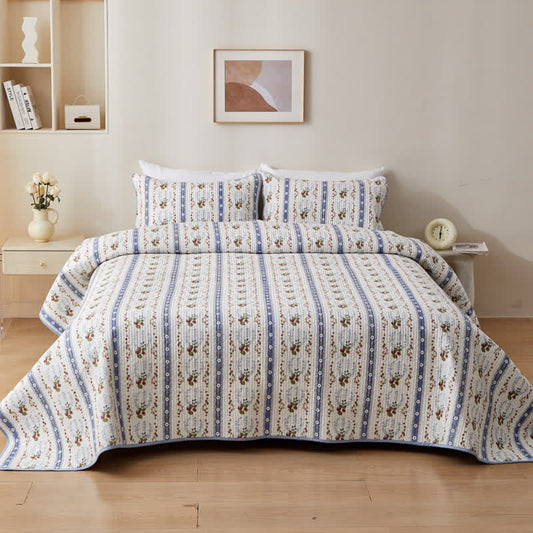 Biancheria da letto trapuntata floreale fresca in puro cotone