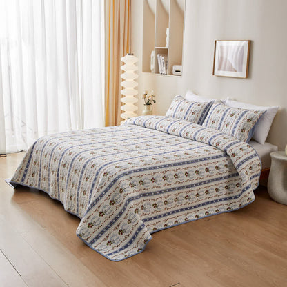 Biancheria da letto trapuntata floreale fresca in puro cotone