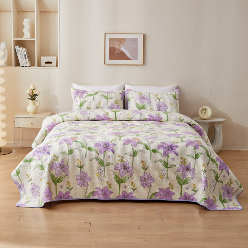Biancheria da letto trapuntata in puro cotone Rural Lily