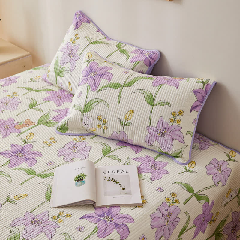 Biancheria da letto trapuntata in puro cotone Rural Lily
