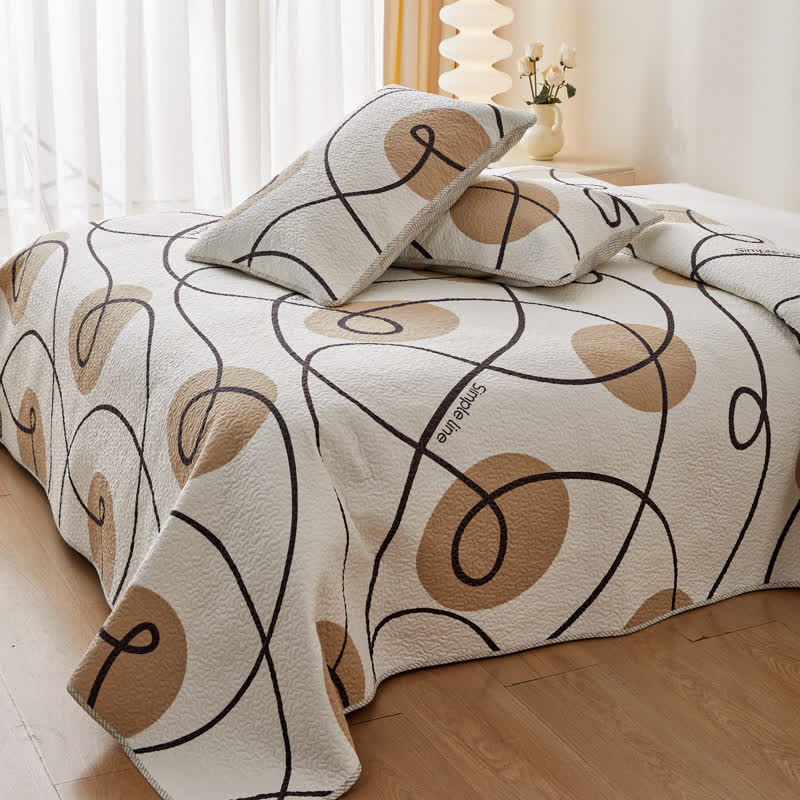 Biancheria da letto trapuntata in puro cotone con motivo geometrico astratto