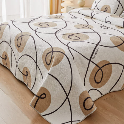 Biancheria da letto trapuntata in puro cotone con motivo geometrico astratto