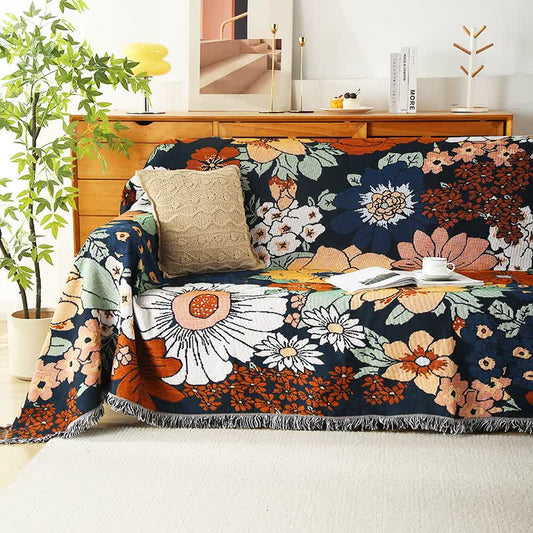 Coperta funzionale con nappa Bright Flower