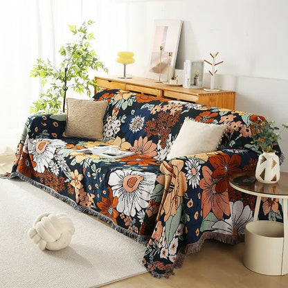 Coperta funzionale con nappa Bright Flower