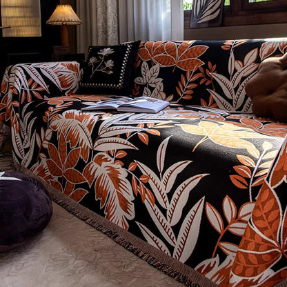 Copridivano vintage con nappa in ciniglia Rainforest