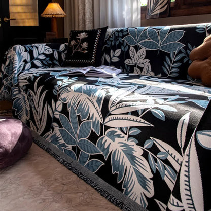 Copridivano vintage con nappa in ciniglia Rainforest