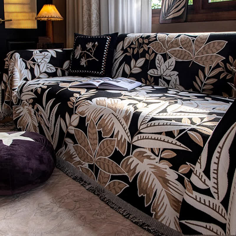 Copridivano vintage con nappa in ciniglia Rainforest