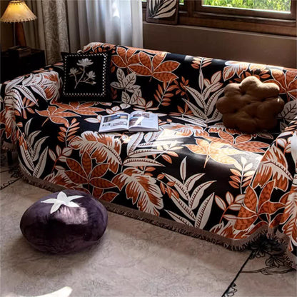 Copridivano vintage con nappa in ciniglia Rainforest