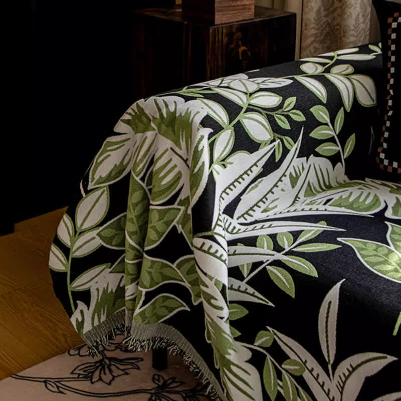 Copridivano vintage con nappa in ciniglia Rainforest
