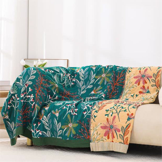 Coperta per divano in garza di cotone rustica e confortevole, stile rurale