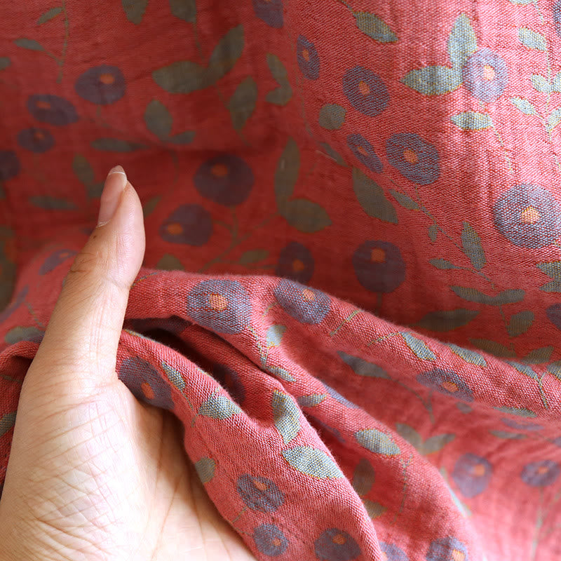 Accappatoio floreale comodo in garza di cotone jacquard