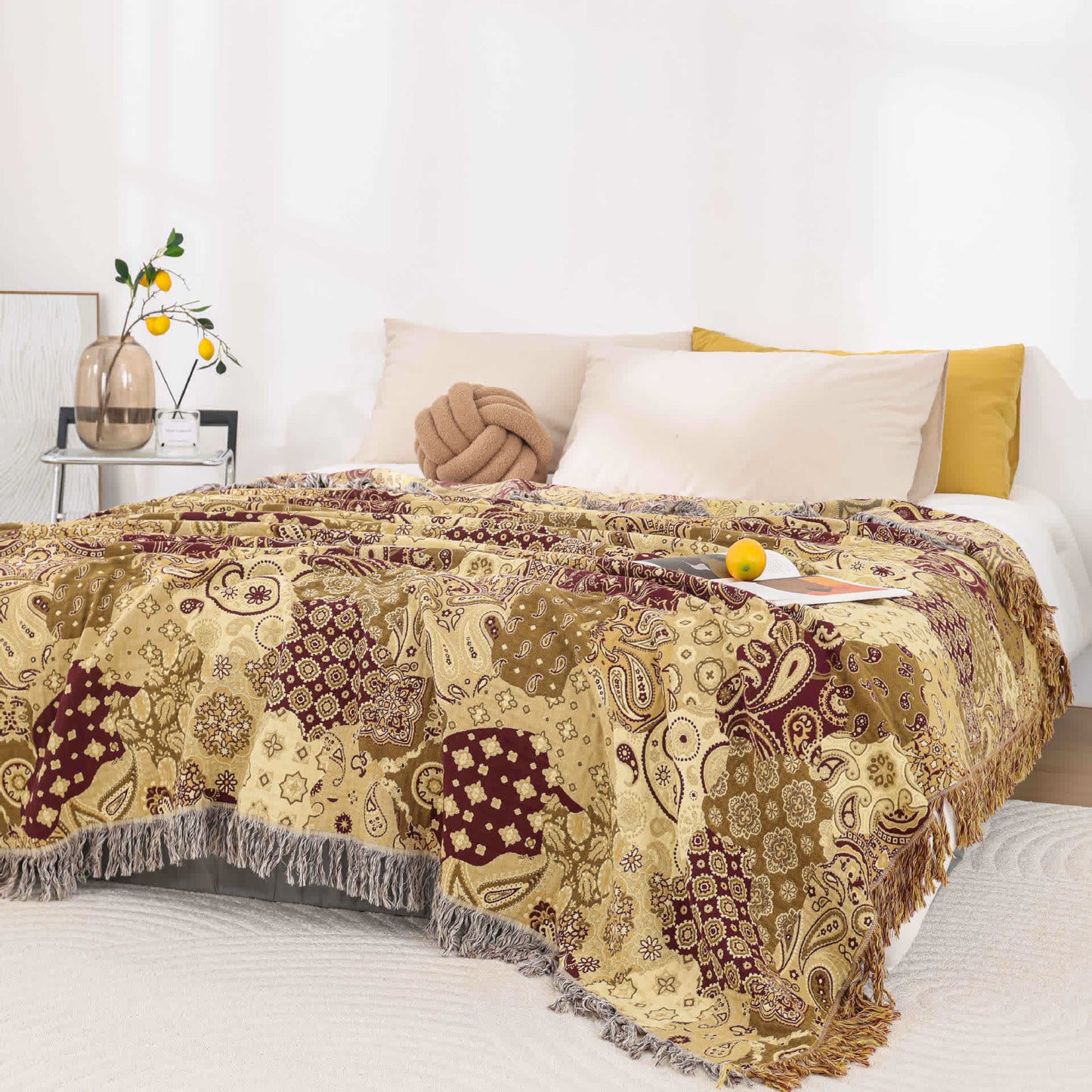 Trapunta traspirante in garza di cotone con nappa jacquard