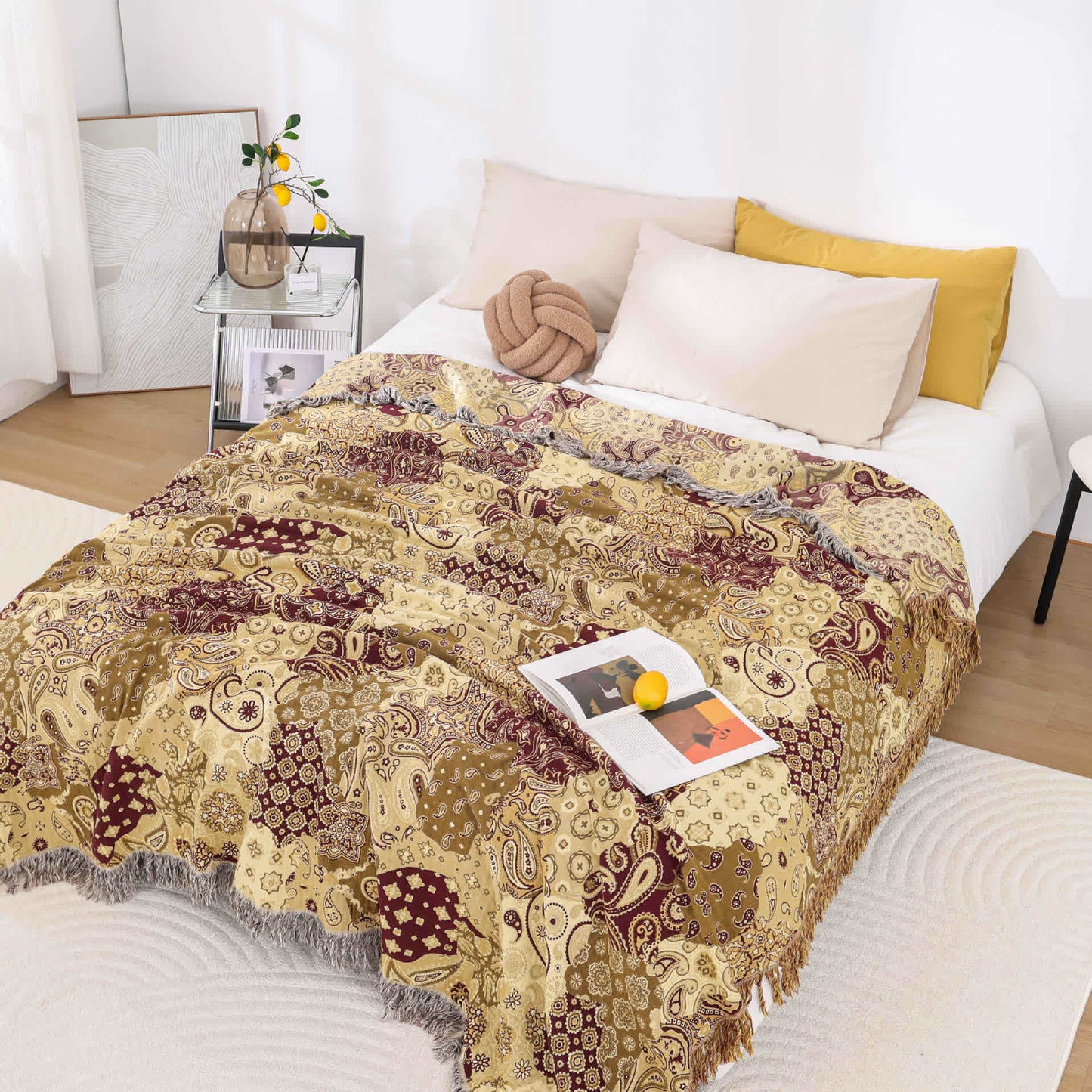 Trapunta traspirante in garza di cotone con nappa jacquard