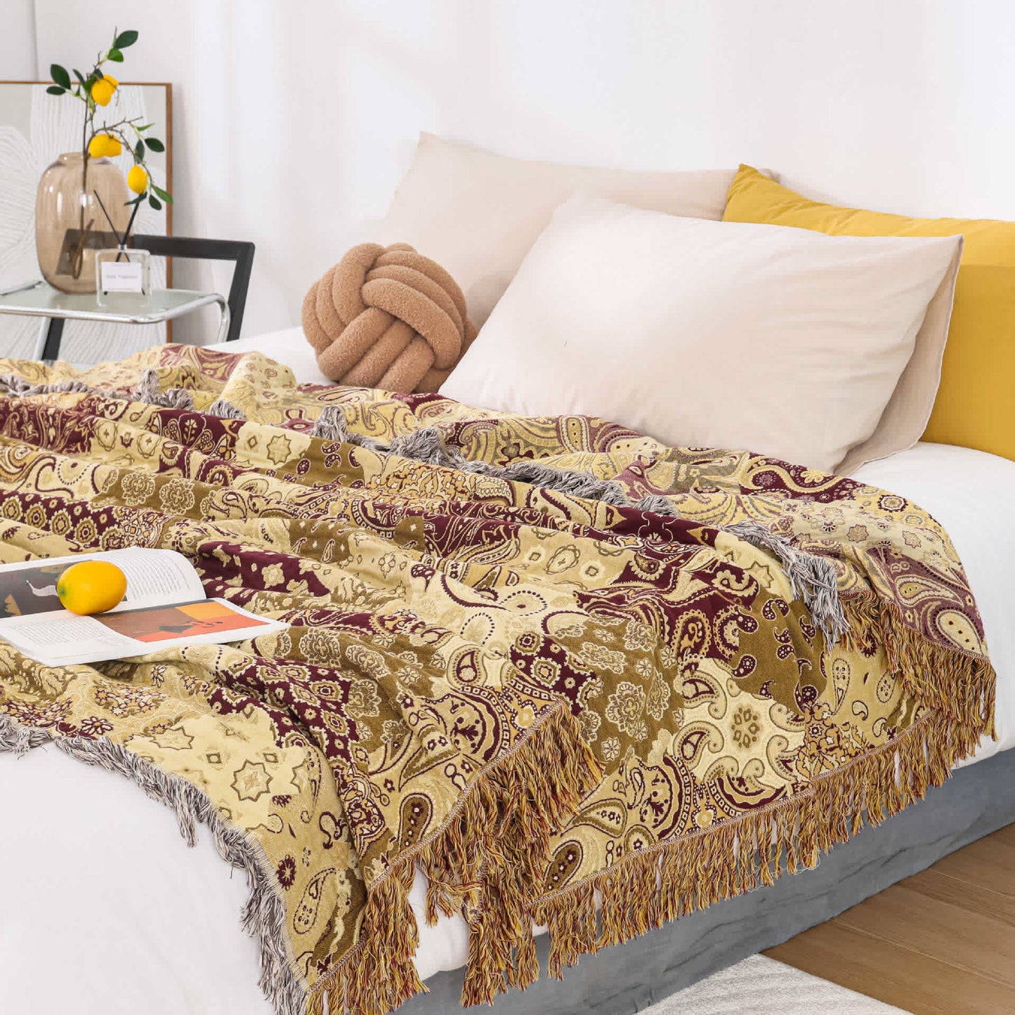 Trapunta traspirante in garza di cotone con nappa jacquard