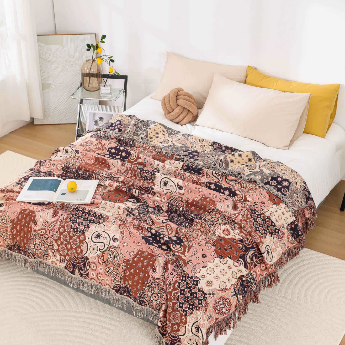 Trapunta traspirante in garza di cotone con nappa jacquard
