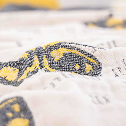 Trapunta con nappe a farfalla in garza di cotone jacquard