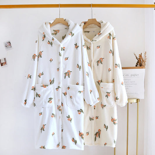 Camicia da notte con cappuccio spessa in nespolo rurale