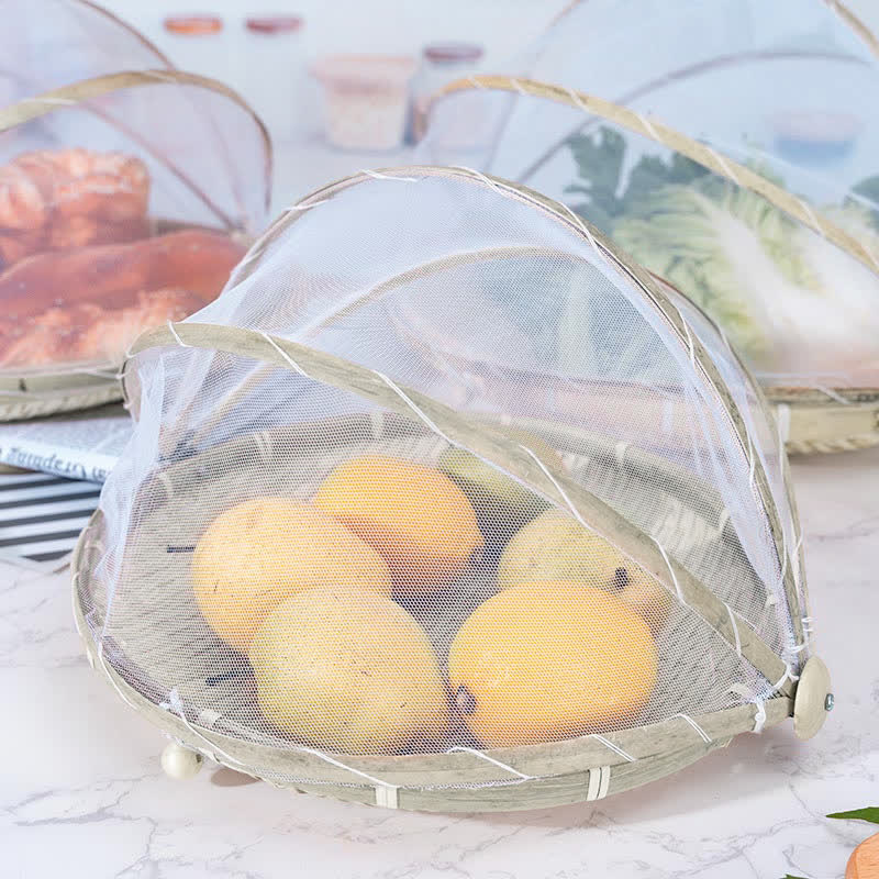 Cestino/vassoio per alimenti creativo intrecciato a mano Ownkoti con copertura in rete