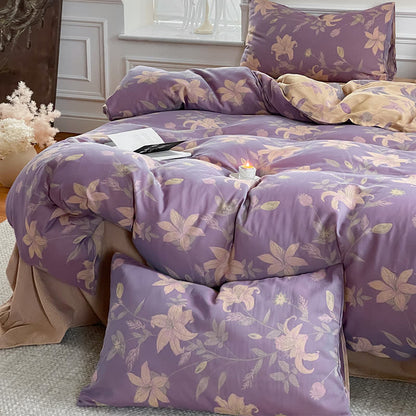 Set di biancheria da letto in garza di cotone con motivo floreale Lily