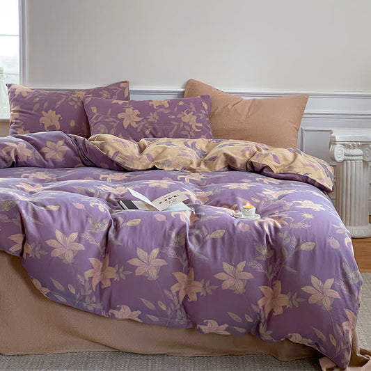 Set di biancheria da letto in garza di cotone con motivo floreale Lily