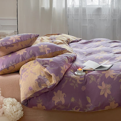 Set di biancheria da letto in garza di cotone con motivo floreale Lily