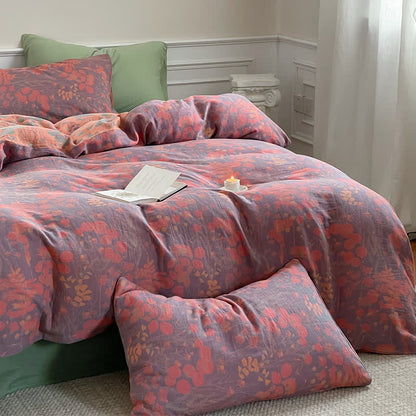 Set di biancheria da letto in garza di cotone Lotus Pond (4 pezzi)