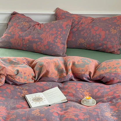 Set di biancheria da letto in garza di cotone Lotus Pond (4 pezzi)