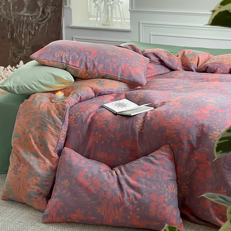 Set di biancheria da letto in garza di cotone Lotus Pond (4 pezzi)