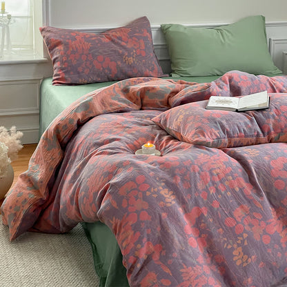 Set di biancheria da letto in garza di cotone Lotus Pond (4 pezzi) - image 8