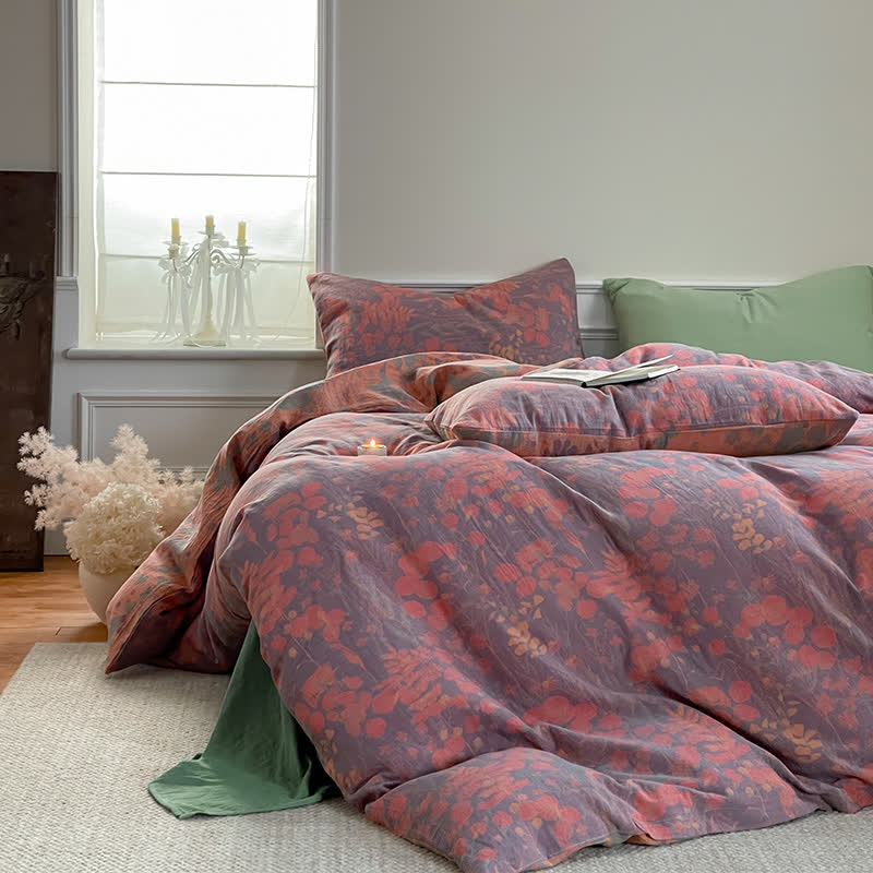Set di biancheria da letto in garza di cotone Lotus Pond (4 pezzi)