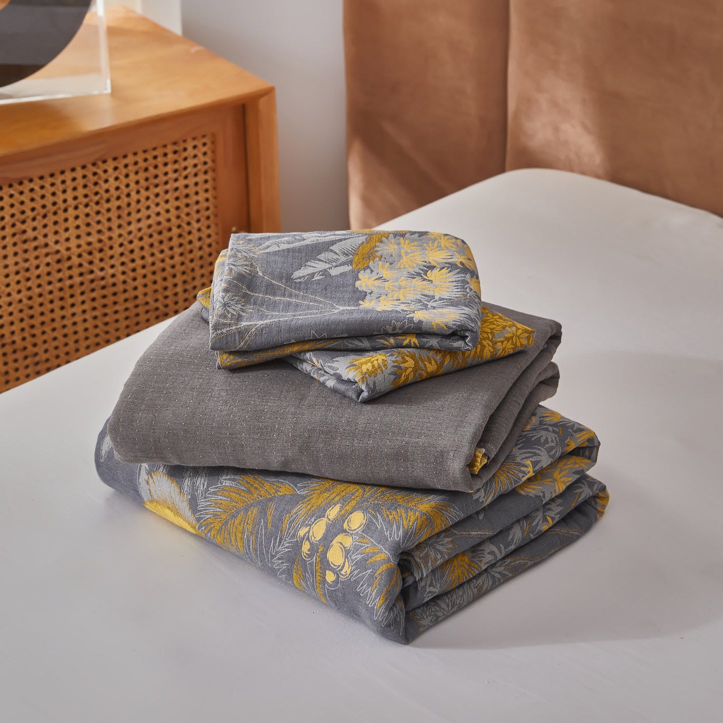 Set di biancheria da letto in garza di cotone stile naturale (4 pezzi)