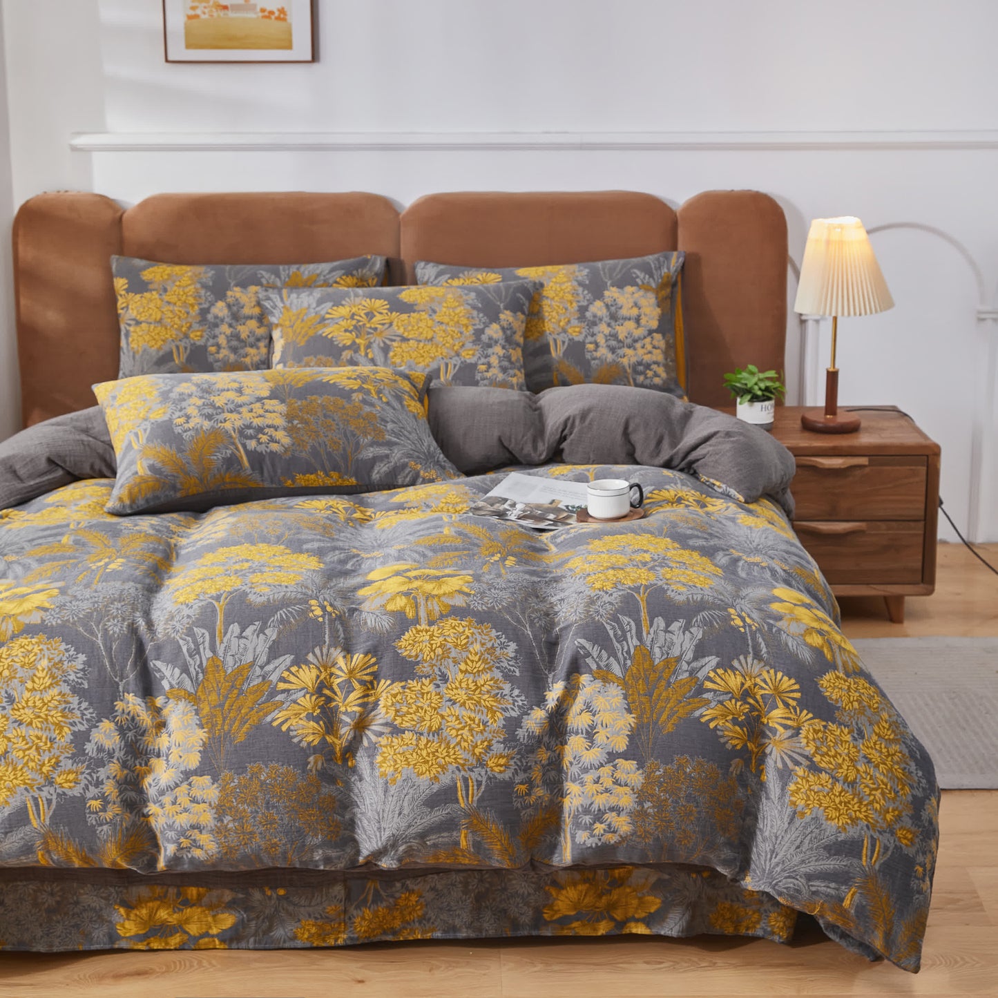 Set di biancheria da letto in garza di cotone stile naturale (4 pezzi)