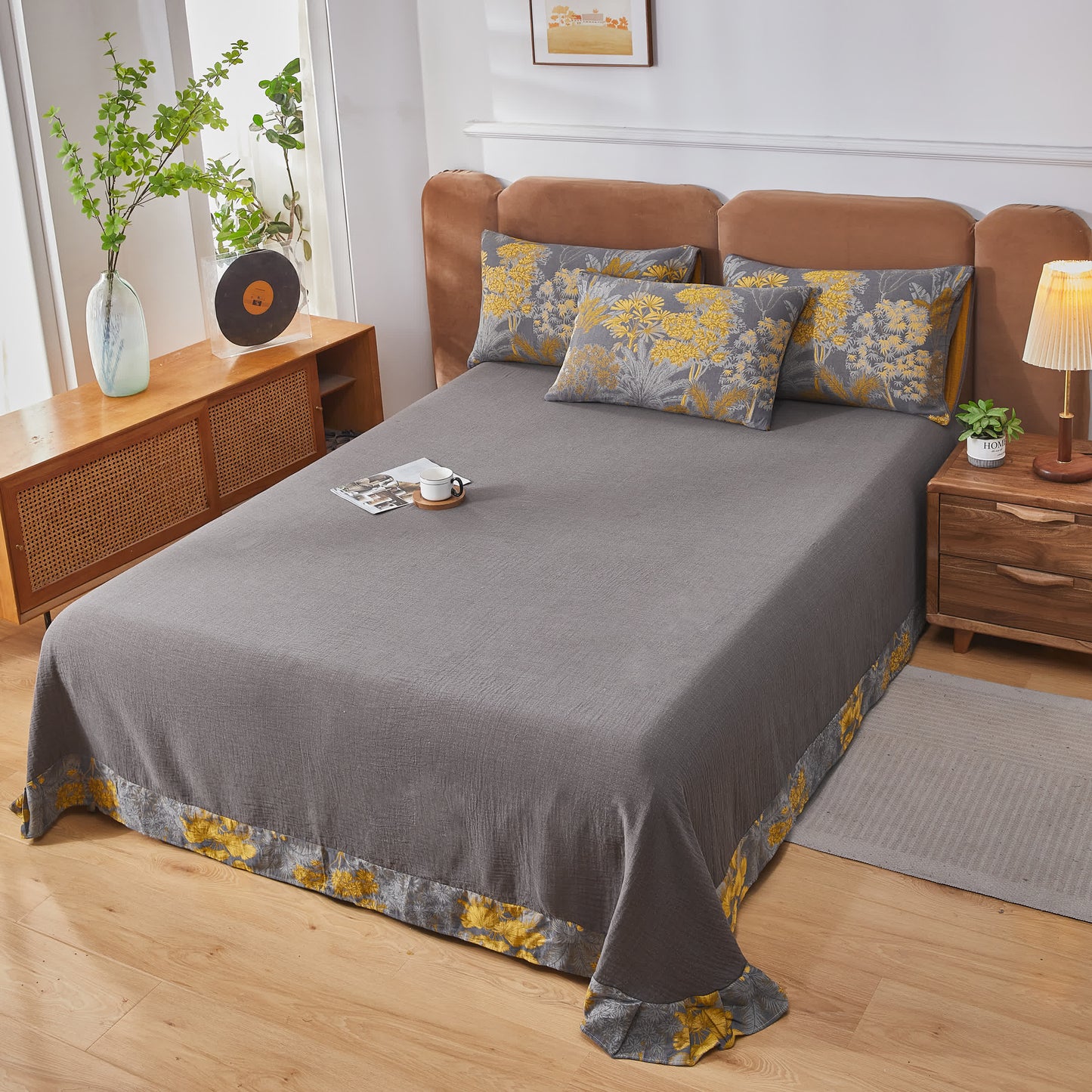 Set di biancheria da letto in garza di cotone stile naturale (4 pezzi)