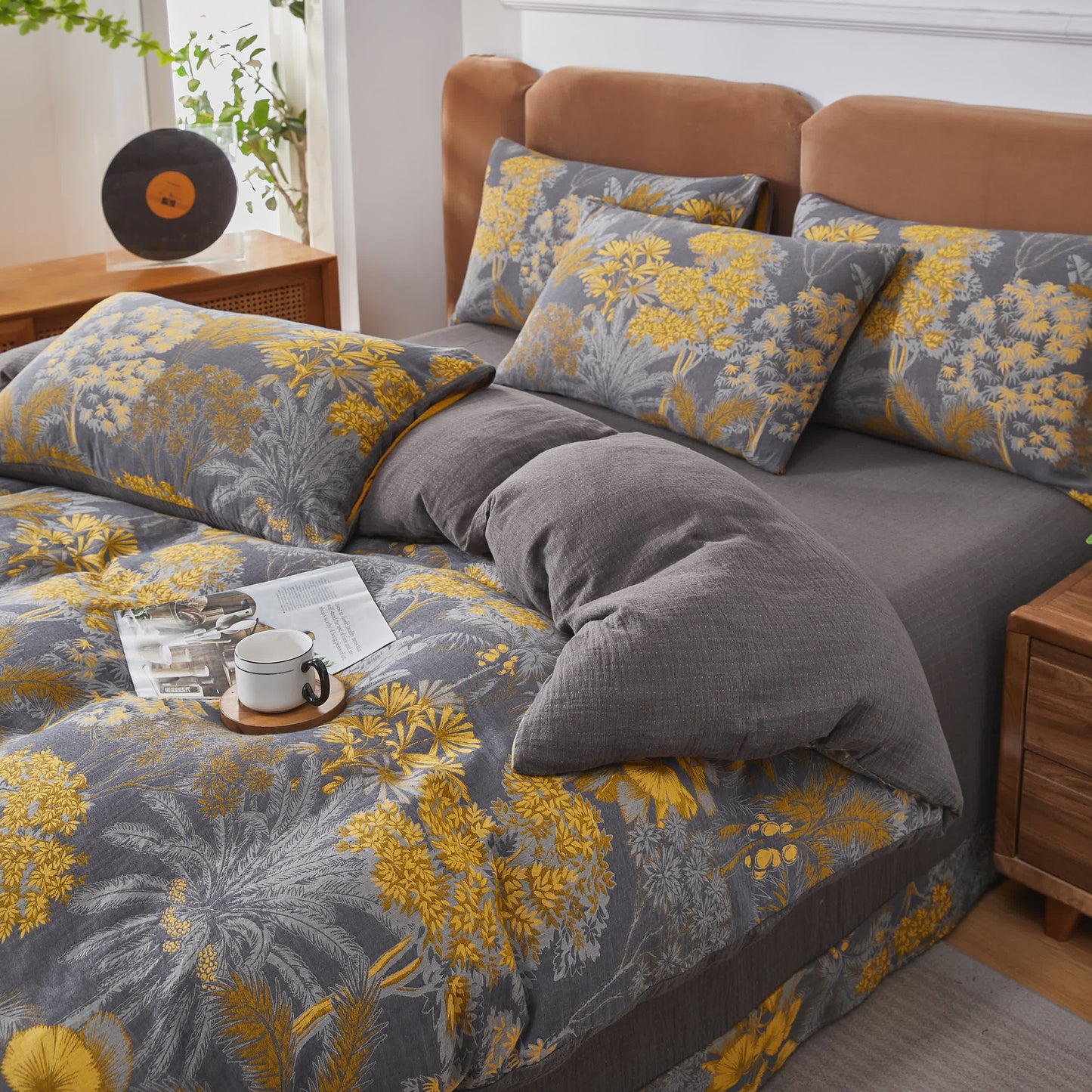 Set di biancheria da letto in garza di cotone stile naturale (4 pezzi)