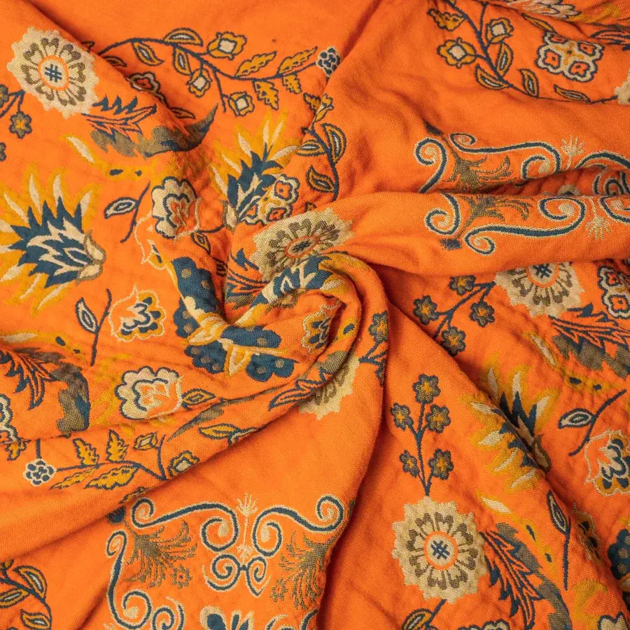 Coperta vintage Ownkoti con motivo floreale per divano