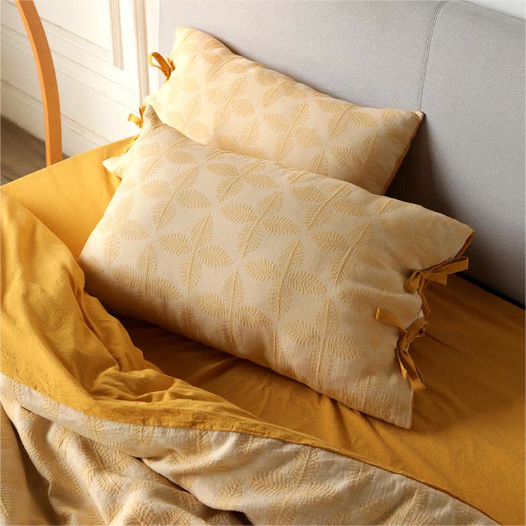 Set di biancheria da letto in garza di cotone con cravatta jacquard (4 pezzi)