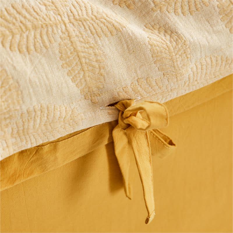 Set di biancheria da letto in garza di cotone con cravatta jacquard (4 pezzi)