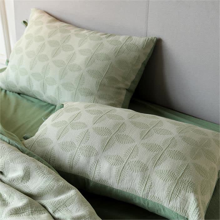 Set di biancheria da letto in garza di cotone con cravatta jacquard (4 pezzi)