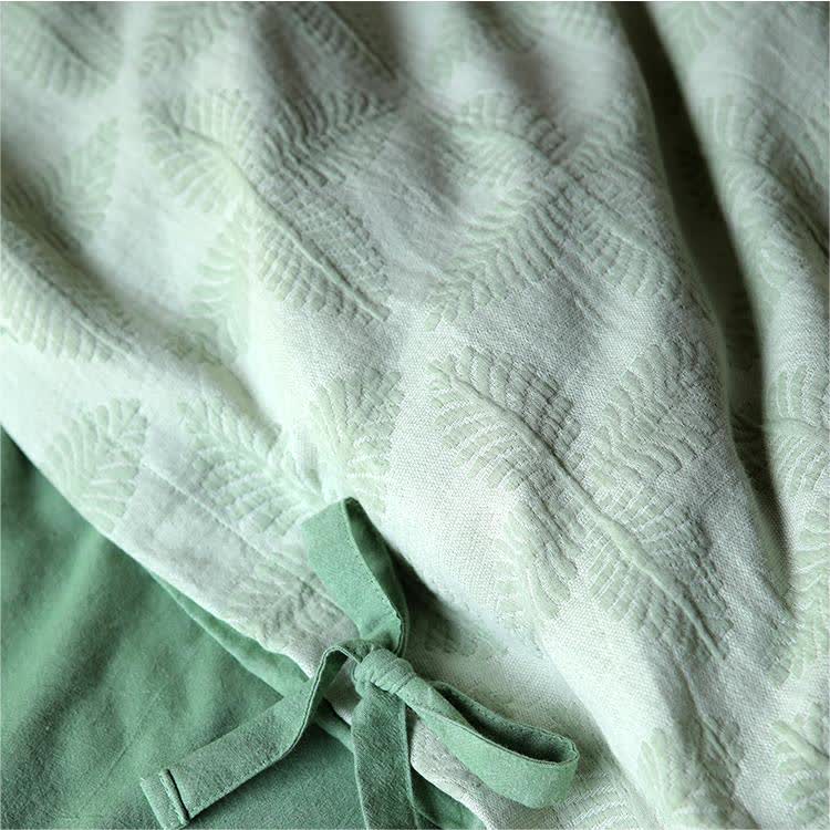 Set di biancheria da letto in garza di cotone con cravatta jacquard (4 pezzi)