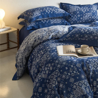 Set di biancheria da letto in garza vintage di puro cotone (4 pezzi)