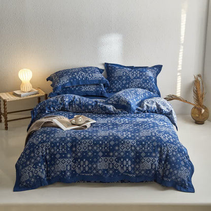 Set di biancheria da letto in garza vintage di puro cotone (4 pezzi)