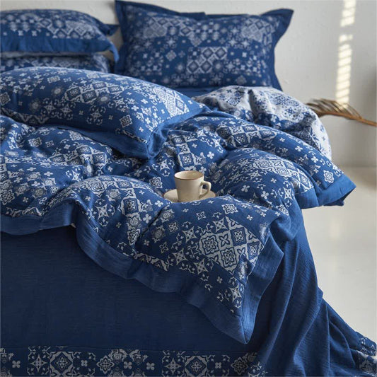 Set di biancheria da letto in garza vintage di puro cotone (4 pezzi)