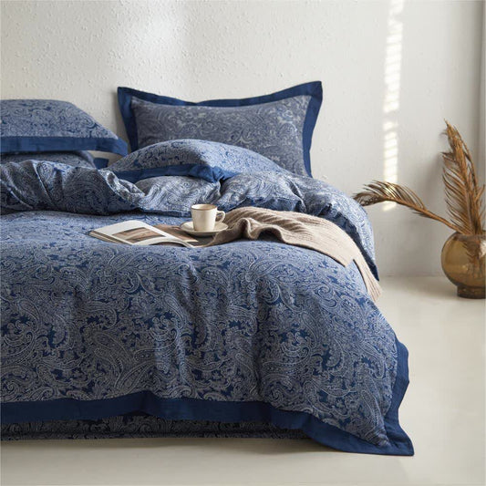 Set di biancheria da letto vintage in garza di cotone jacquard (4 pezzi)