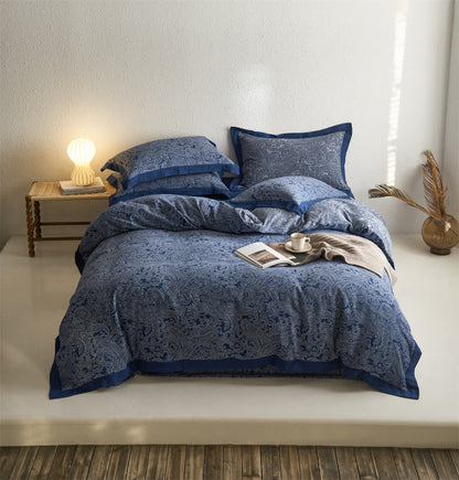 Set di biancheria da letto vintage in garza di cotone jacquard (4 pezzi)