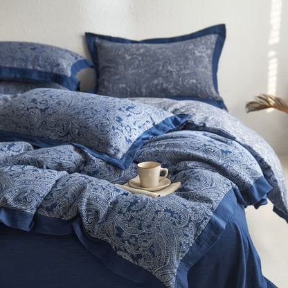 Set di biancheria da letto vintage in garza di cotone jacquard (4 pezzi)