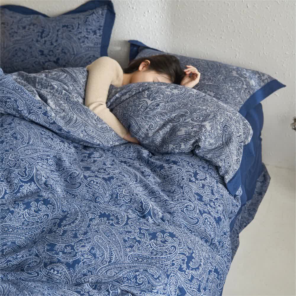Set di biancheria da letto vintage in garza di cotone jacquard (4 pezzi)