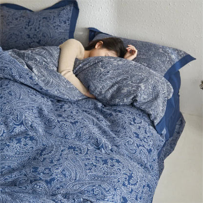 Set di biancheria da letto vintage in garza di cotone jacquard (4 pezzi)