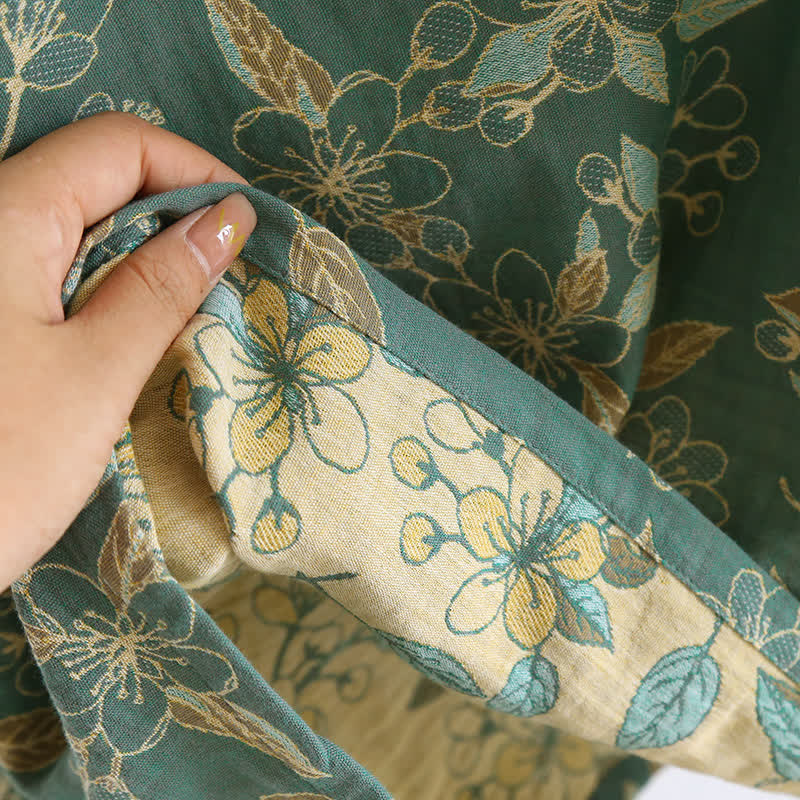 Pigiama casual in cotone con stampa floreale vintage