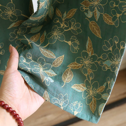 Pigiama casual in cotone con stampa floreale vintage
